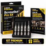 ScrewOut™ Pro 5X | Kit Extrator de Parafusos Quebrados, Espanados e Travado