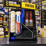 Kit Pintura Completo 6 Peças – Rolo Antirrespingo, Pincéis e Bandeja