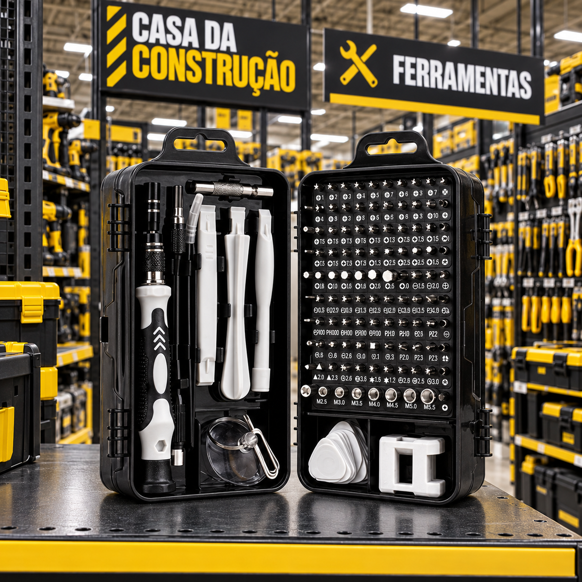 Kit de Precisão Master 115 Peças – Chaves e Ferramentas para Eletrônicos