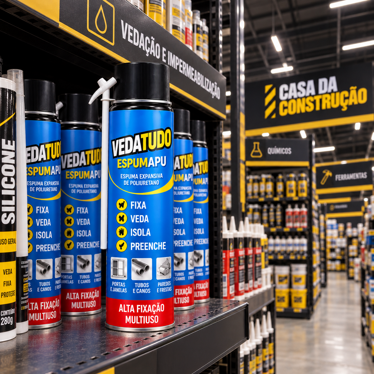 ExpandeFix™ Pro 4X | Espuma Expansiva de Alta Fixação e Preenchimento