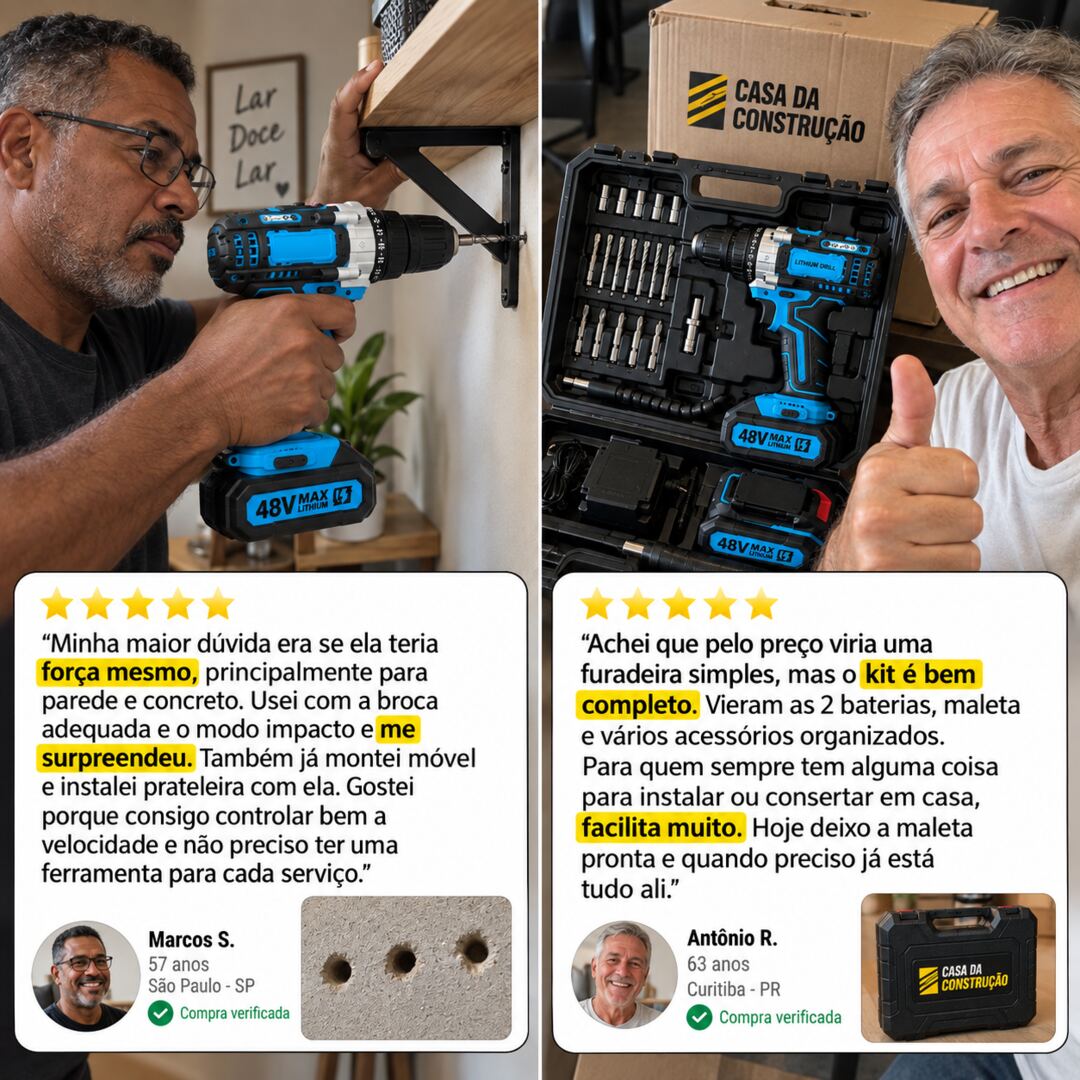 PowerImpact™ Pro 48V | Furadeira e Parafusadeira de Impacto Sem Fio 3 em 1