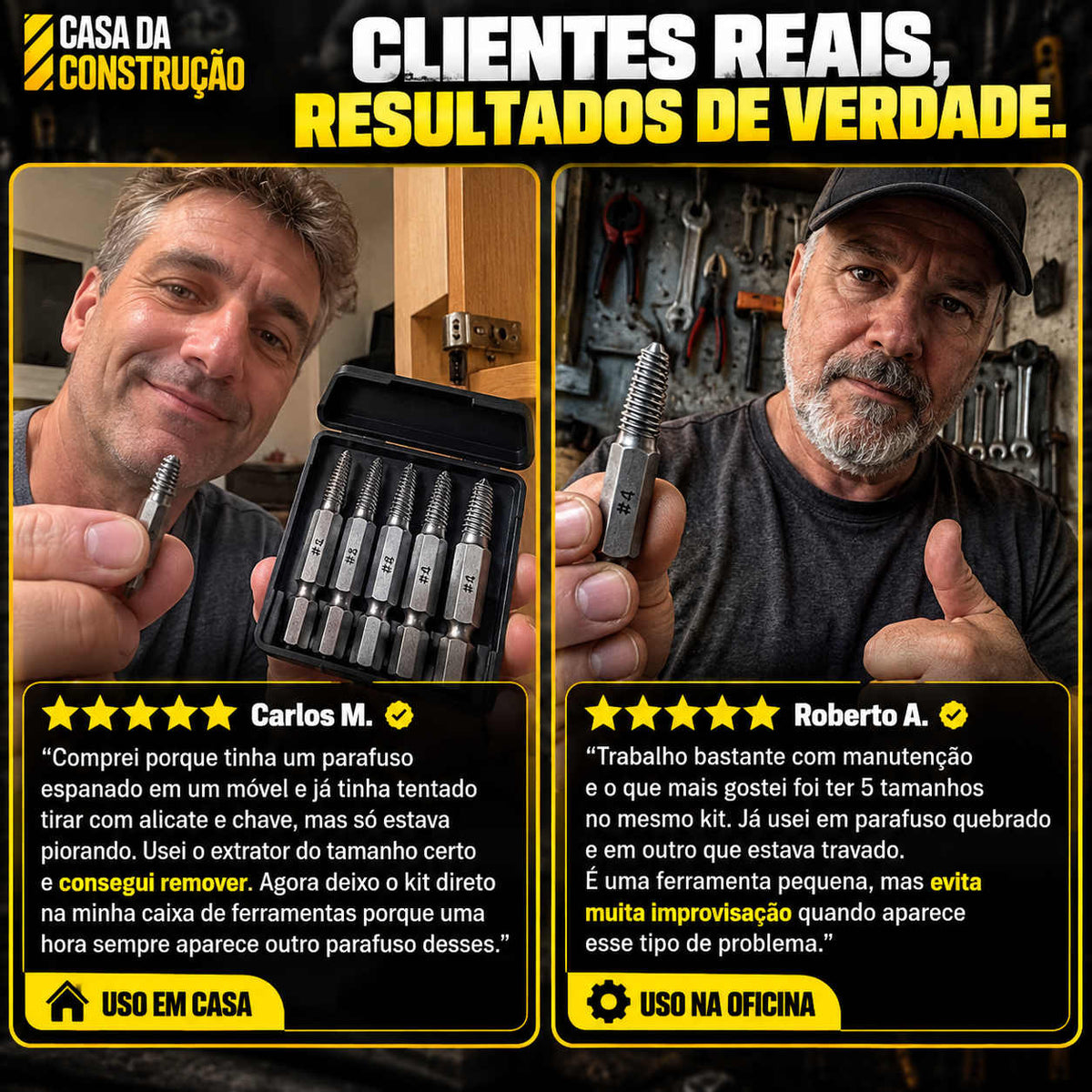 ScrewOut™ Pro 5X | Kit Extrator de Parafusos Quebrados, Espanados e Travado