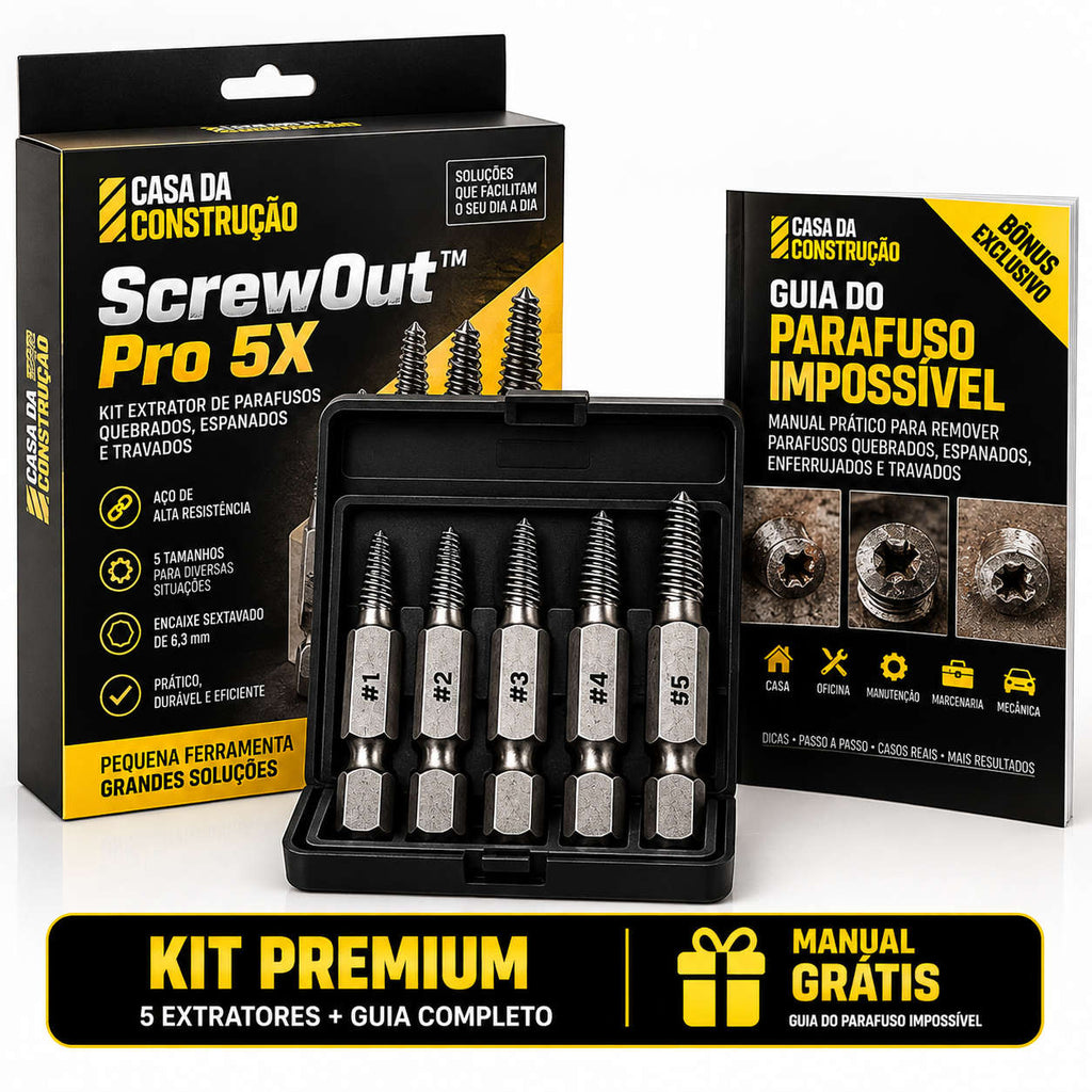ScrewOut™ Pro 5X | Kit Extrator de Parafusos Quebrados, Espanados e Travado