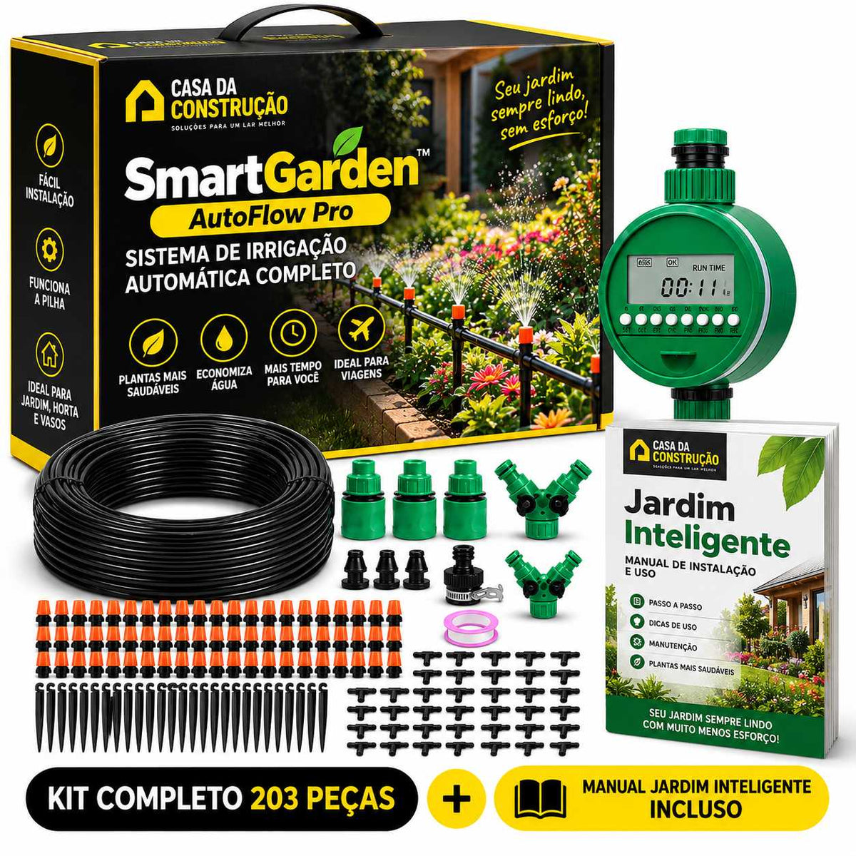 SmartGarden™ AutoFlow Pro | Sistema Inteligente Completo de Irrigação Automática