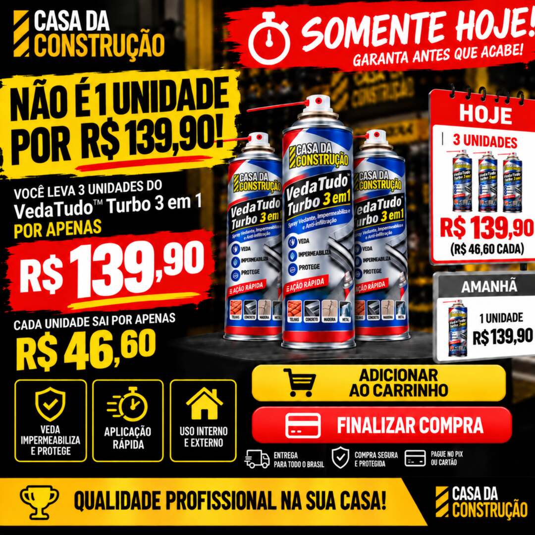 VedaTudo™ Turbo 3 em 1 | Spray Vedante, Impermeabilizante e Anti-Infiltração