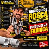 RoscaPro™ Turbo 2X | Kit Abridor de Rosca Interna e Externa para Tubos PVC