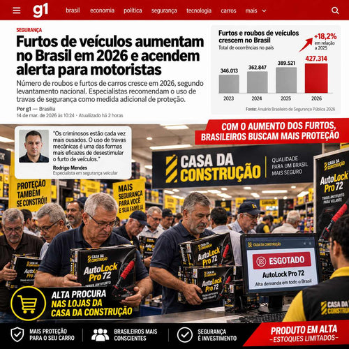 AutoLock™ Pro 72  Trava Antifurto para Volante e Cinto de Segurança