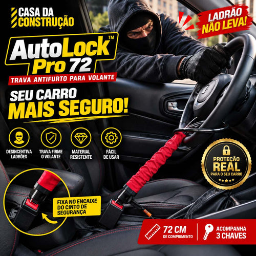 AutoLock™ Pro 72  Trava Antifurto para Volante e Cinto de Segurança