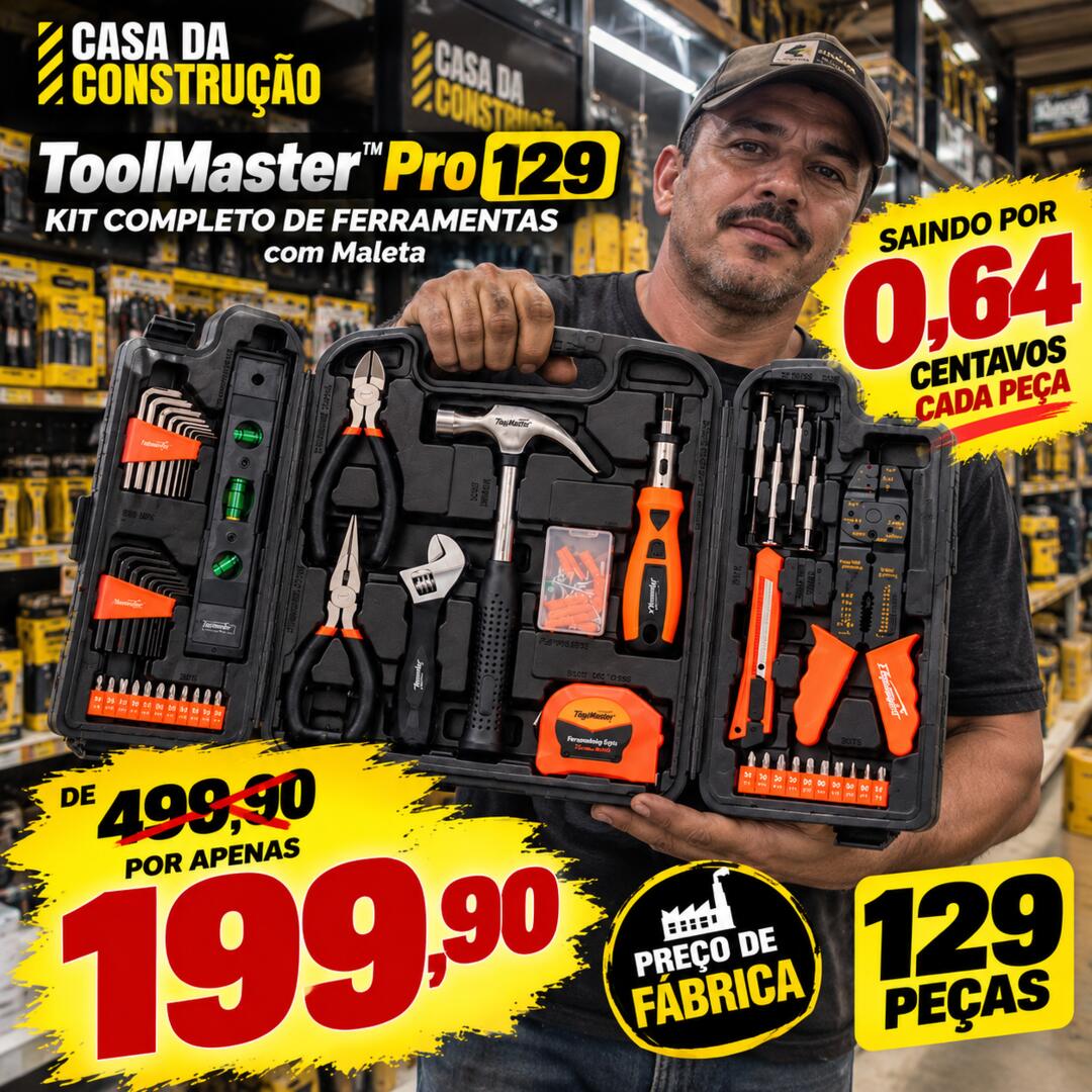 ToolMaster™ Pro 129 | Kit Completo de Ferramentas com Maleta — 129 Peças