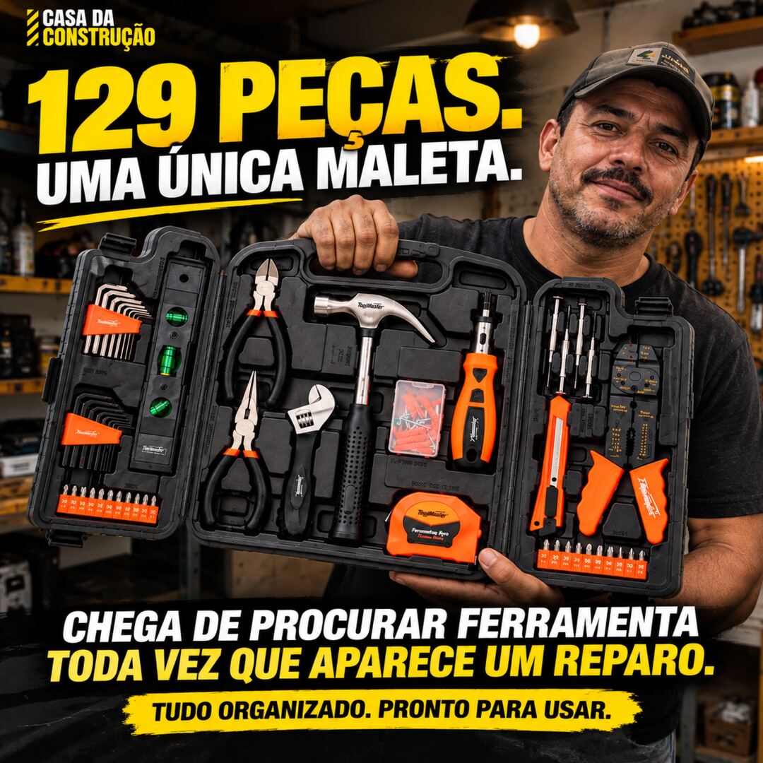 ToolMaster™ Pro 129 | Kit Completo de Ferramentas com Maleta — 129 Peças
