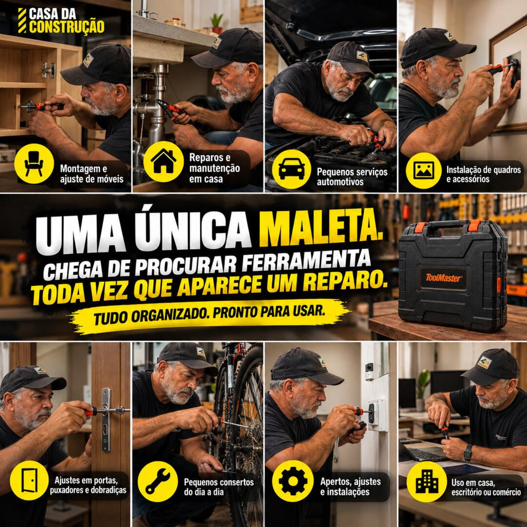 ToolMaster™ Pro 129 | Kit Completo de Ferramentas com Maleta — 129 Peças