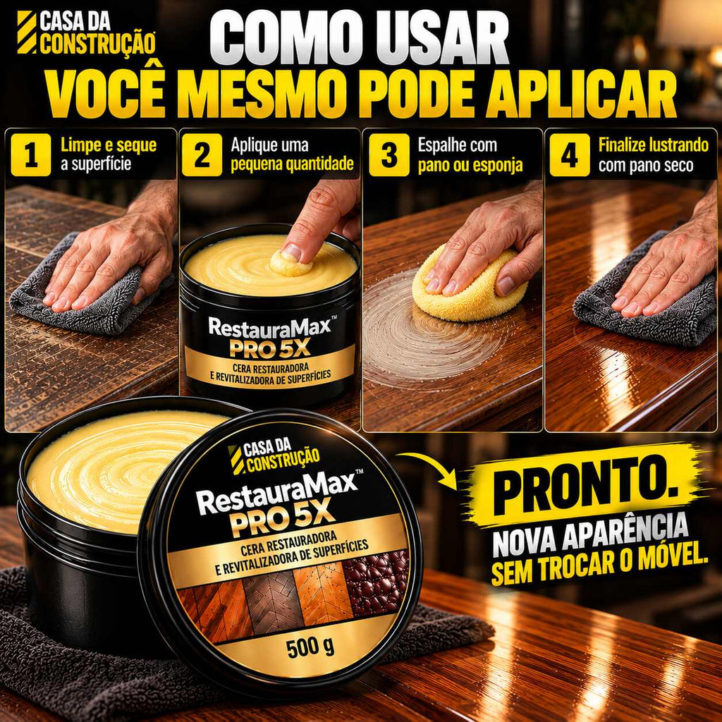 RestauraMax™ Pro 5X | Cera Restauradora e Revitalizadora de Superfícies