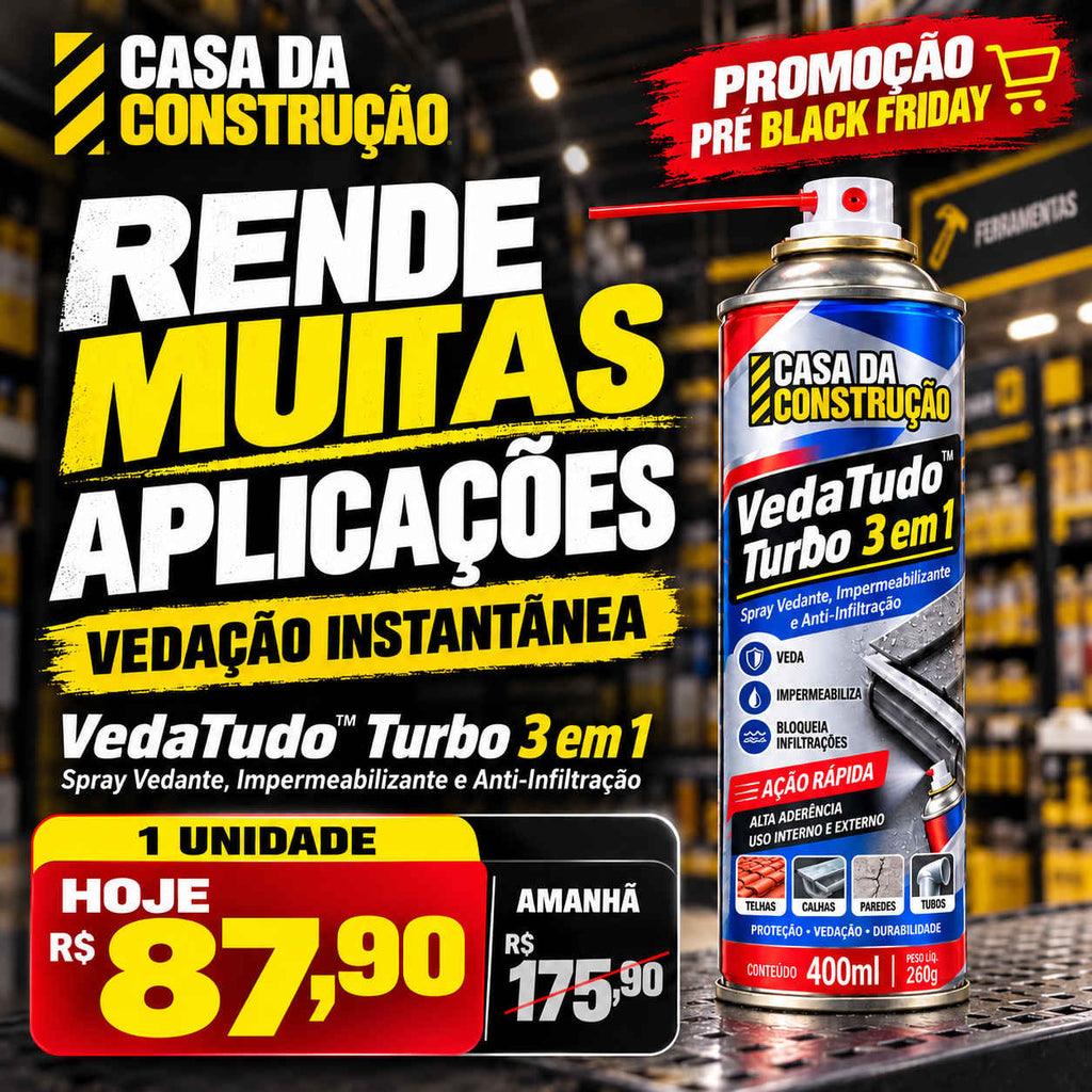 VedaTudo™ Turbo 3 em 1 | Spray Vedante, Impermeabilizante e Anti-Infiltração