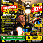 PowerLight™ Emergency Pro 50W | Lâmpada de Emergência LED Recarregável Bivolt 3 em 1