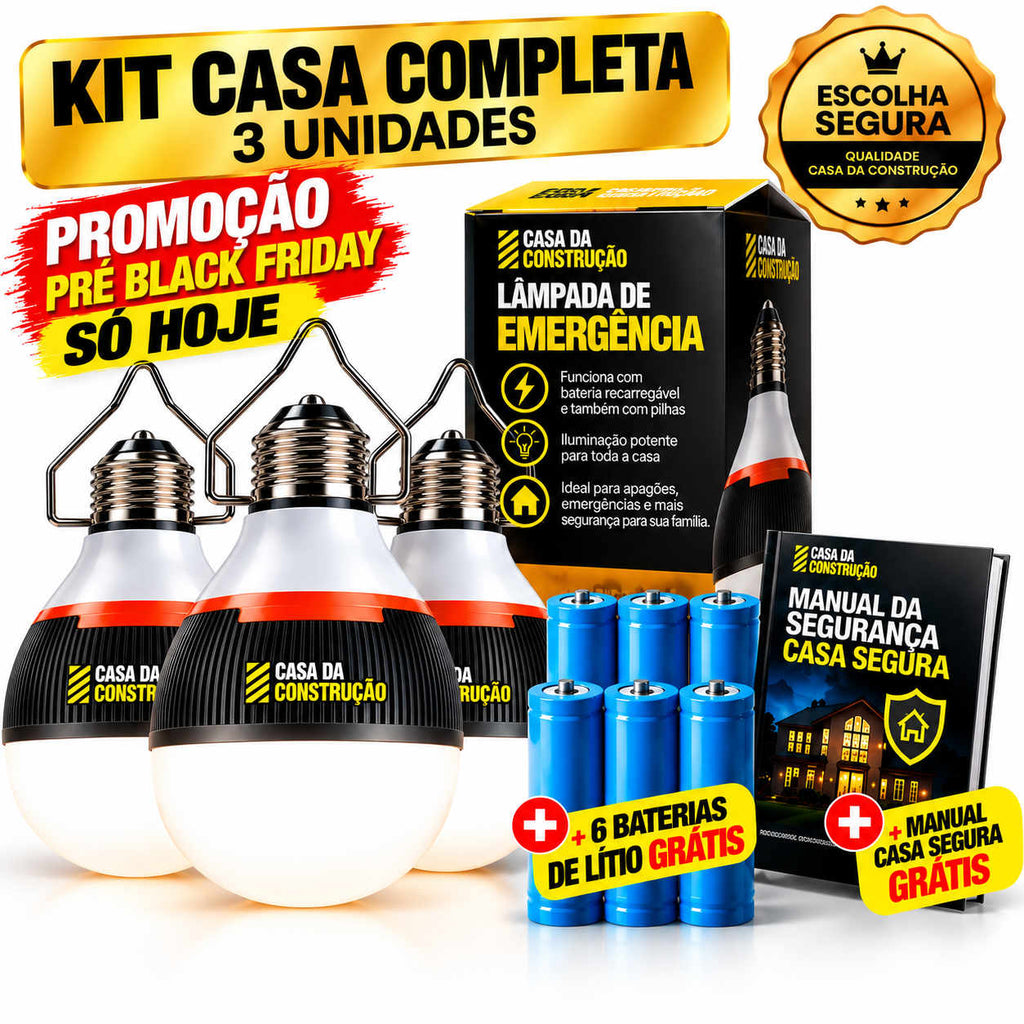 PowerLight™ Emergency Pro 50W | Lâmpada de Emergência LED Recarregável Bivolt 3 em 1