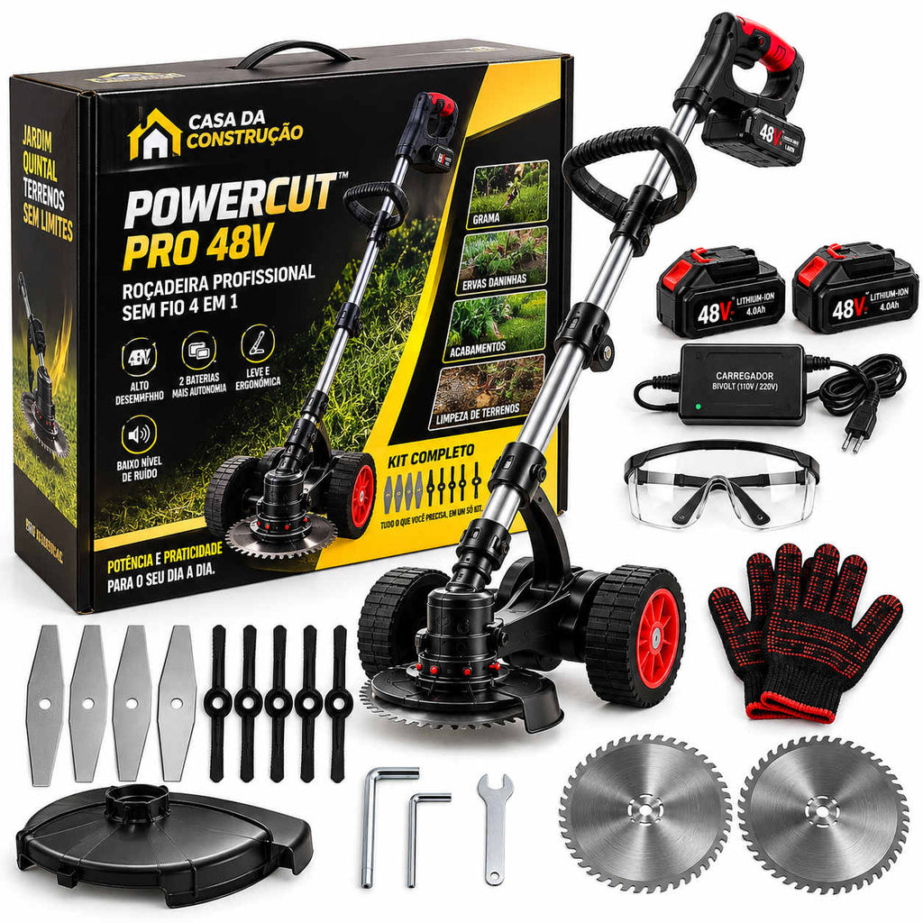 PowerCut™ Pro 48V Roçadeira Profissional Sem Fio 4 em 1